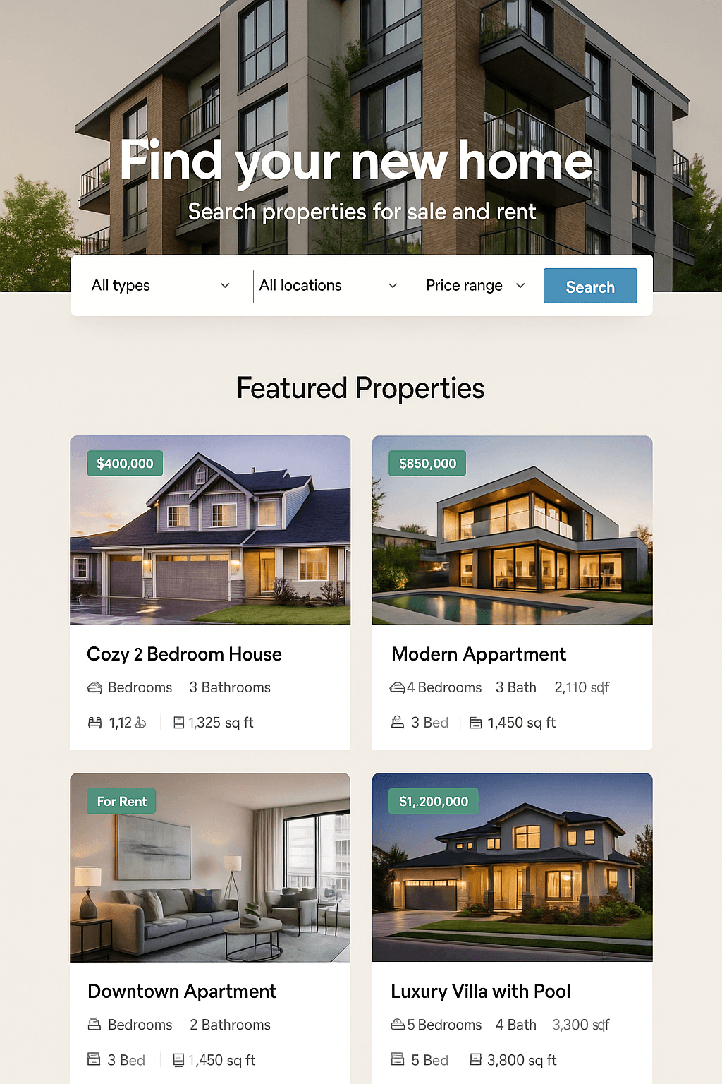เว็บไซต์อสังหาริมทรัพย์ปี 2025