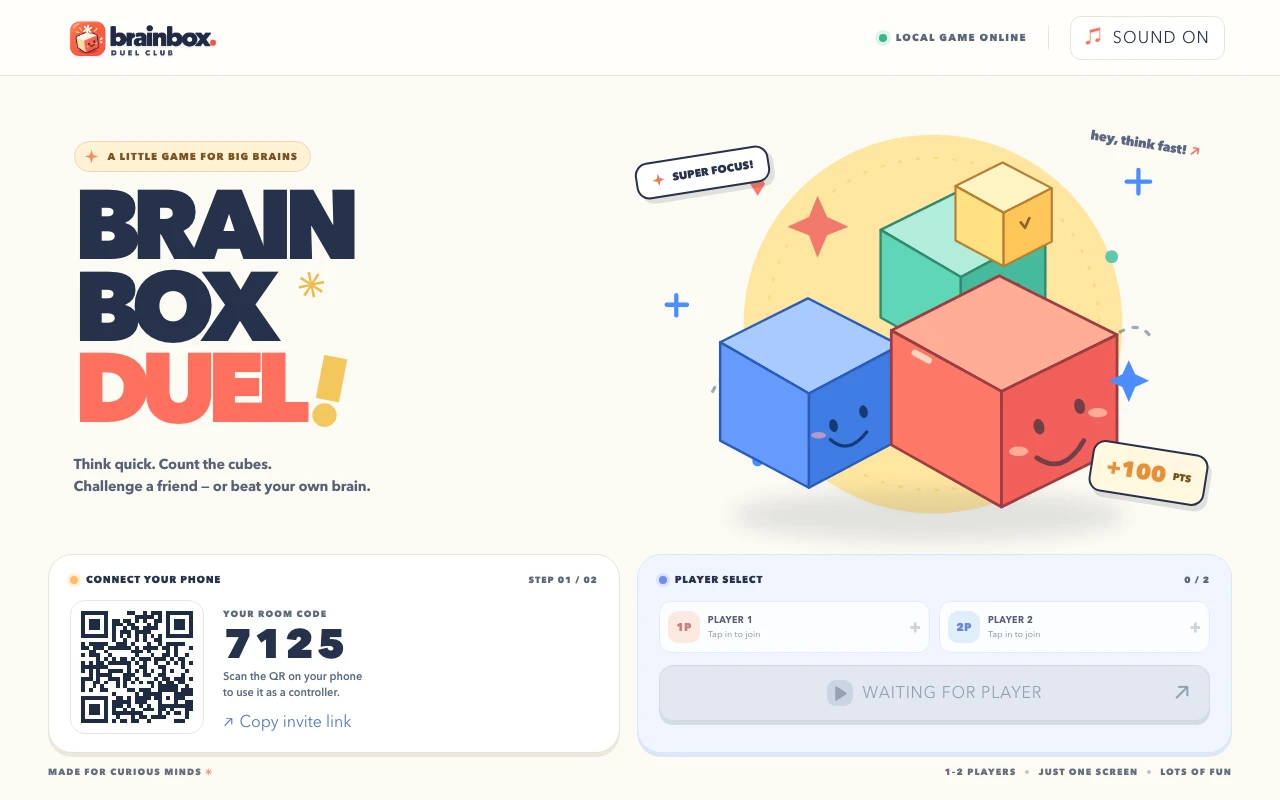หน้าจอจริงของ Brain Box Duel